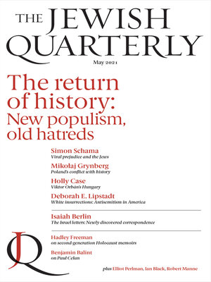 cover image of Jewish Quarterly 244 the Return of History